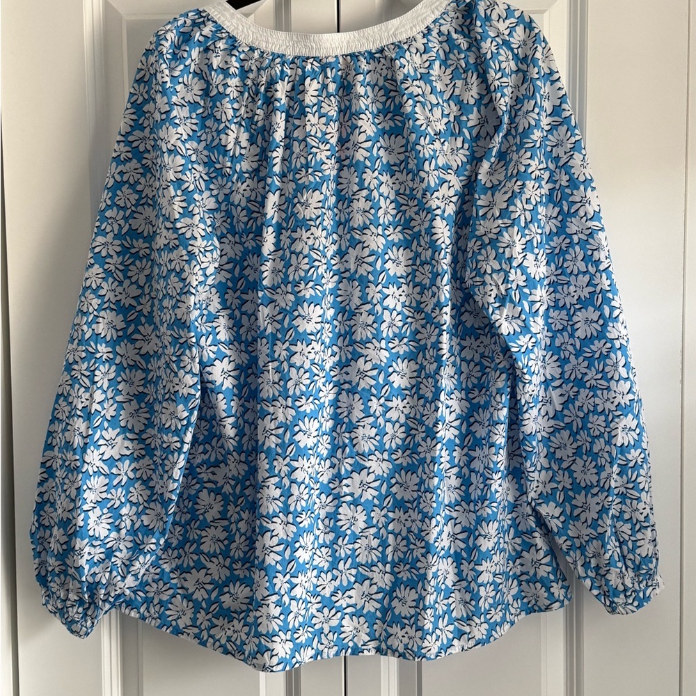Lilly Pulitzer Women's Camryn Tunic Shirt, Lunar Blue Palm Beach Petals XL NWT - Picture 3 of 4